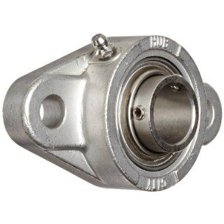Hub City FB260STWX1 Flange Block Mounted Bearing, 2 Bolt, Normal Duty, Relube, Setscrew Locking Collar, Wide Inner Race, Stainless Housing, Stainless Insert, 1" Bore, 1.409" Length Through Bore, 3.898" Mounting Hole Spacing: Industrial &