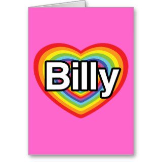 I love Billy: rainbow heart Cards