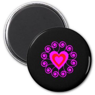 Black Tattoo Heart Art Fridge Magnet
