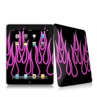 Pink Neon Flames Design Protective Decal Skin Sticker for Apple iPad 1st Gen Tablet E Reader: Computers & Accessories