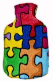 Warm Tradition PUZZLE PIECES FLEECE CHILDREN'S Covered Hot Water Bottle   Bottle made in Germany, Cover made in USA Health & Personal Care