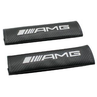 Carbon Fiber AMG Sports Style Car Seat belt Cover Shoulder Pads For Mercedes Benz 1 Pair: Automotive