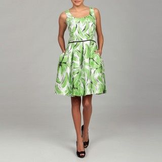 Cece's New York Women's Celery Green Floral Dress FINAL SALE Casual Dresses
