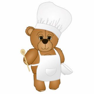 Cute Little Chef Costume Teddy Bear Cartoon Photo Cutout