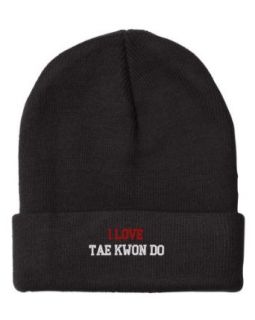 Fastasticdeal I Love Tae Kwon Do Embroidered Beanie Cap: Skull Caps: Clothing