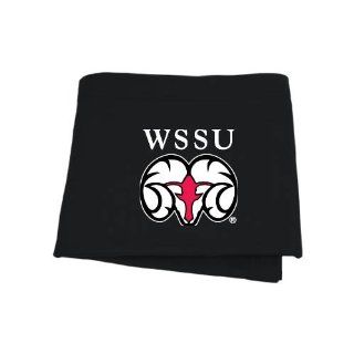 Winston Salem Black Sweatshirt Blanket 'Stacked WSSU Ram'  Sports Fan Throw Blankets  Sports & Outdoors