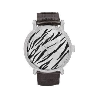 Tiger Black and White Print Wrist Watches