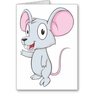 Cute Mouse Mice Wave Hand Hi Hello Show Something Greeting Card