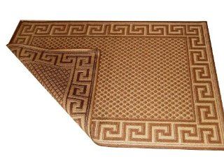 Geo Crafts 382 1 N 5 Foot 3 Inch by 7 Foot 7 Inch Reversible Polypropylene Outdoor Rugs, Greek Key Natural : Area Rugs : Patio, Lawn & Garden