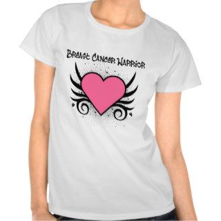 Breast Cancer Warrior Heart Tee Shirt