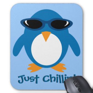 Just Chillin' Penguin With Sunglasses Mousepad
