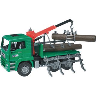 Bruder MAN TGA Timber Truck with Crane, 3 Logs, Model 02769