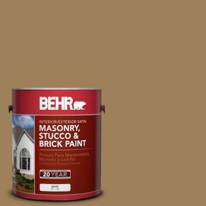 BEHR Premium 1 gal. #MS 45 Tuscany Gold Satin Interior/Exterior Masonry, Stucco and Brick Paint 28201