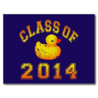 Class Of 2014 Rubber Duckie   Orange Post Cards