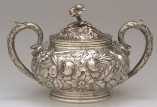 Kirk Stieff Repousse Full Chased/Hand Chased Sugar Bowl with Lid   Strlg, Hollo,