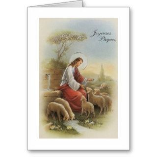Joyeuses Paques! Religious French Easter Card