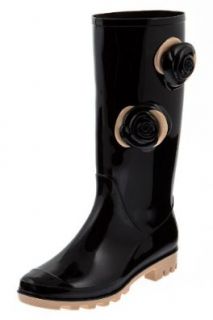 Dizzy Women's Black (Multi Beige) Rainy Cabbage Fashion Jelly Rain Boots 10: Boots For Women: Shoes