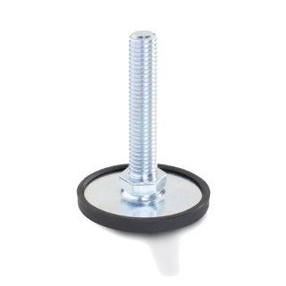 J.W. Winco 8N50T30/KR Series GN 440 Carbon Steel Leveling Feet with Plastic Base Cap, Zinc Plated and Blue Passivated Finish, Metric Size, 40mm Base Diameter, M8 x 1.25 Thread Size, 50mm Thread Length: Vibration Damping Mounts: Industrial & Scientific