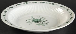 Adams China Lincoln Rim Soup Bowl, Fine China Dinnerware   Empress,Green Leaves/