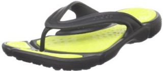 Crocs Men's Prepair II Thong Sandal,Black/Citrus,13 M US: Shoes