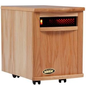 SUNHEAT 17.5 in. 1500 Watt Infrared Electric Portable Heater with Cabinetry   Natural Oak DISCONTINUED SH 1500 Natural Oak
