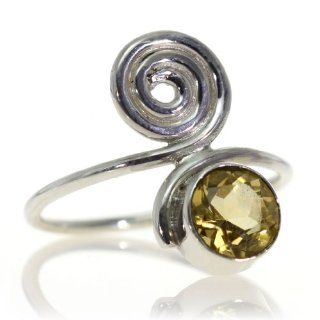 Citrine Women Ring (size: 8.25) Handmade 925 Sterling Silver hand cut Citrine color Yellow 3g, Nickel and Cadmium Free, artisan unique handcrafted silver ring jewelry for women   one of a kind world wide item with original Citrine gemstone   only 1 piece a