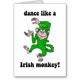 Funny monkey St Patrick's Day Greeting Card
