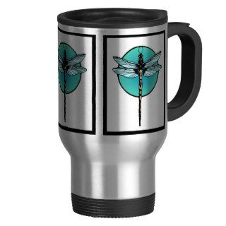 Dragonfly Art Deco Style Mugs