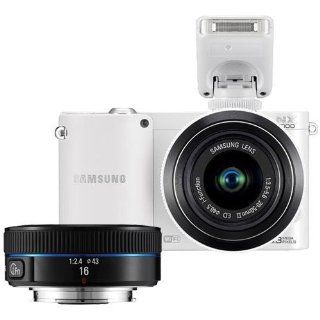 Samsung NX1000 20.3 Megapixel Mirrorless Camera (Body with Lens Kit)   20 mm   50 mm   16 mm (Lens 2)   White   3" LCD   3.1x Optical Zoom   Optical (IS)   5472 x 3648 Image   1920 x 1080 Video   HDMI   PictBridge   HD Movie Mode : Point And Shoot Dig