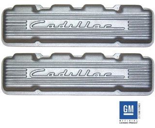 PML Classic "Cadillac" Raised Script Valve Covers   Cast Aluminum Finish: Automotive