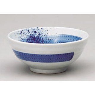soup cereal bowl kbu424 04 502 [8.08 x 3.55 inch] Japanese tabletop kitchen dish Set bowl brush zaffer centerpiece bowl Fuchi 6.8 [20.5 x 9cm] inn restaurant tableware restaurant business kbu424 04 502: Kitchen & Dining