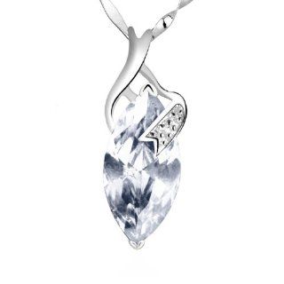 "Love Is the Beauty of the Soul" White Gold Plated 925 Sterling Silver Pendant Necklace: Jewelry