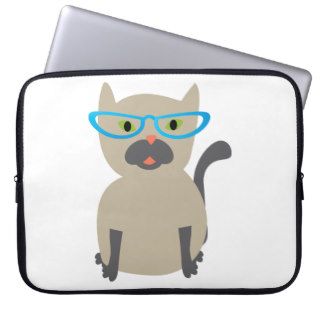 Cat in Glasses Computer Sleeve