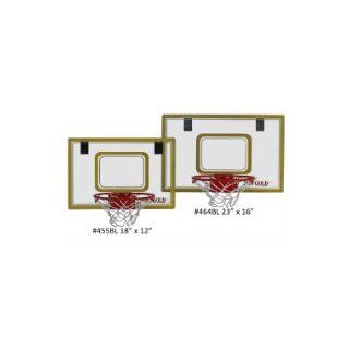 POOF Slinky 455BL POOF Pro Gold Over The Door 18 Inch Breakaway Rim Basketball Hoop Set with Clear Shatterproof Backboard and 5 Inch Inflatable Ball: Toys & Games