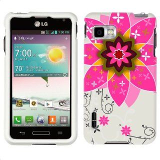 T Mobile LG Optimus F3 Big Pink Flower on White Phone Case Cover: Cell Phones & Accessories