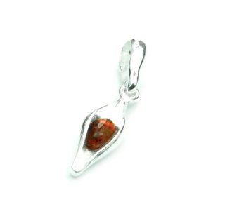 SilverAmber Lovely 925 Sterling Silver & Baltic Amber Designer Pendant 457: Jewelry