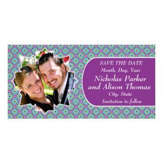 Group KNOWS THE DATES mosaics with arabesque Personalized Photo Card