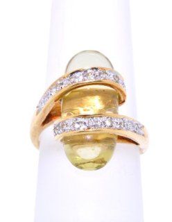 14K Yellow Gold Citrine/Diamond Ring: Jewelry