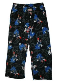 Sonic the Hedgehog Boys Fleece Pajama Pant (8, Black): Pajama Bottoms: Clothing