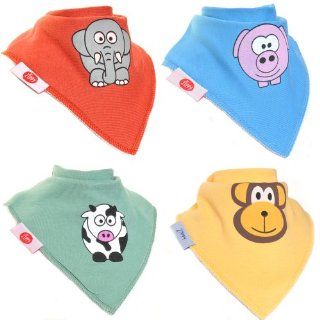 Zippy Fun Bandana Bibs for Babies and Toddlers (Animal Fun) (Pack of 4) : Baby