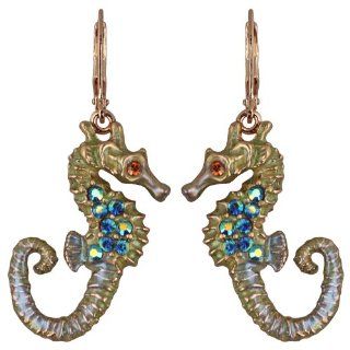 Kirks Folly Rip Tide's Ride Seahorse Leverback Earrings (Goldtone): Jewelry