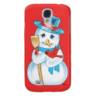 Winter Friends Adorable Snowman and Cardinal Samsung Galaxy S4 Covers