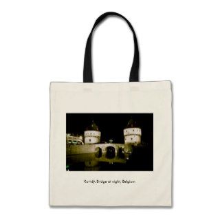 Kortrijk Bridge at night, Belgium Tote Bags