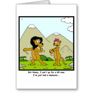 Manicure Lion and Lioness cartoon Cards