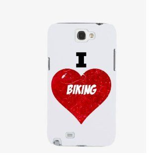 SudysAccessories I Love Heart Biking Samsung Galaxy Note 2 Case Note II Case N7100   SoftShell Full Plastic Snap On Graphic Case: Cell Phones & Accessories