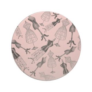 Customizable Vintage Dress Forms Beverage Coasters