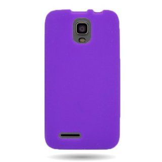 EMAXCITY Brand Soft Silicone PURPLE Skin Cover Case for ZTE N8000 ENGAGE LT [WCL465]: Cell Phones & Accessories
