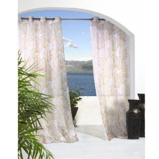 Outdoor Dcor Biscayne Banana Leaf Grommet Curtain Single Panel Size: 84" x 54", Color: Green   Window Treatment Curtains