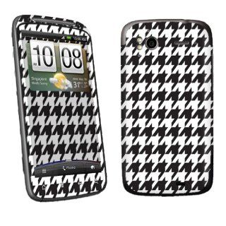 HTC Sensation 4G T Mobile Vinyl Protection Decal Skin White Houndstooth: Cell Phones & Accessories