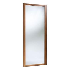 Custom Door and Mirror European Shaker Series Full Mirror Alto Walnut Steel Framed Interior Sliding Door SKRT1MP6080T